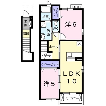 松本駅 徒歩18分 2階の物件間取画像